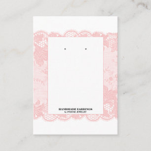 Blush Pink Lace Earring Display Business Card