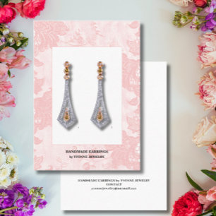 Blush Pink Lace Earring Display Business Card