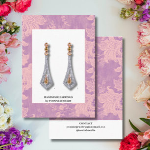 Blush Pink Lace Earring Display Business Card