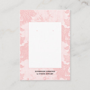 Blush Pink Lace Earring Display Business Card