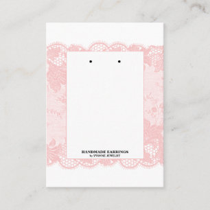 Blush Pink Lace Earring Display Business Card