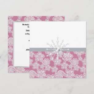 Blush Pink Lace Wedding Invitation