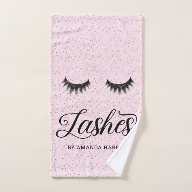 Blush Pink Lashes Hand Towel (Hand Towel)