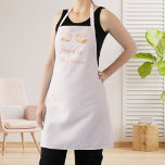Blush pink lashes makeup beauty salon apron<br><div class="desc">A blush pink background,  decorated with a pair of golden lashes. Personalise and add your name.</div>