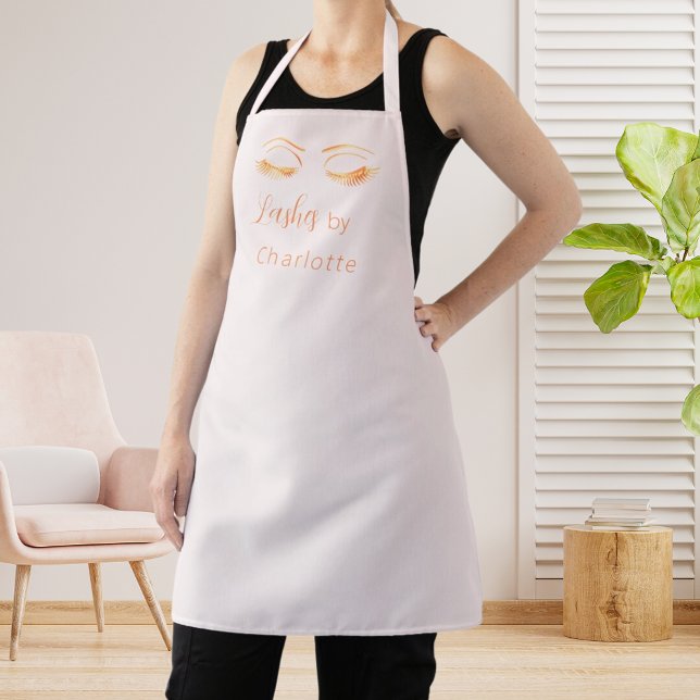 Blush pink lashes makeup beauty salon apron (Creator Uploaded)