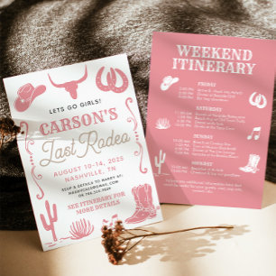 Blush Pink Last Rodeo Cowgirl Bachelorette Invite