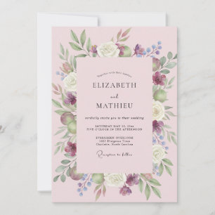 Blush Pink Lavish Spring Wedding Invitation