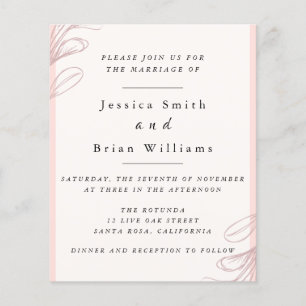 Blush Pink Leaf Wedding Flyer