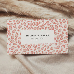Blush Pink Leopard Pattern Business Card