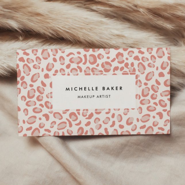 Blush Pink Leopard Pattern Business Card (Creator Uploaded)