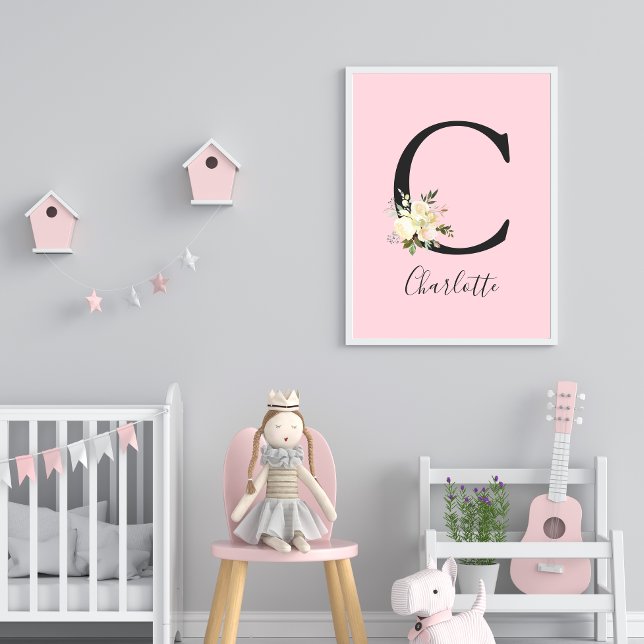 Blush Pink Letter 'C' Nursery Name Wall Art (Creator Uploaded)