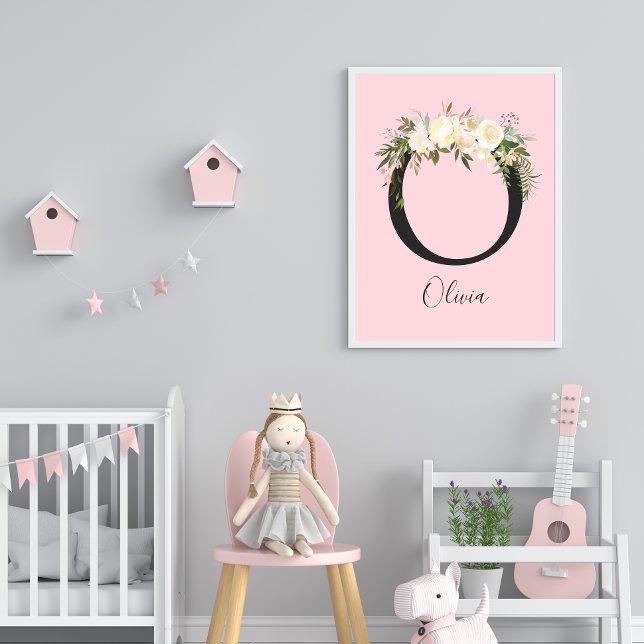 Blush Pink Letter 'O' Nursery Name Wall Art (Creator Uploaded)