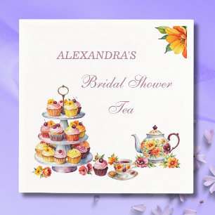 Blush Pink Lilac Floral Tea Party Bridal Shower Na Napkin