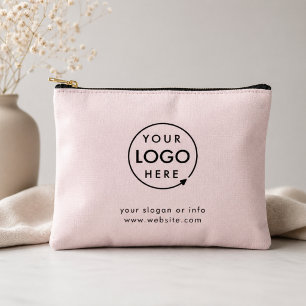 Blush Pink Logo Business Professional Accessory Pouch