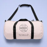 Blush Pink | Logo Business Professional Duffle Bag<br><div class="desc">A simple blush pink custom business template in a modern minimalist style which can be easily updated with your company logo and company slogan or info. If you need any help personalising this product,  please contact me using the message button below and I'll be happy to help.</div>