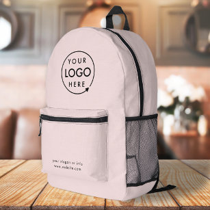 Blush Pink   Logo Business Professional Printed Backpack