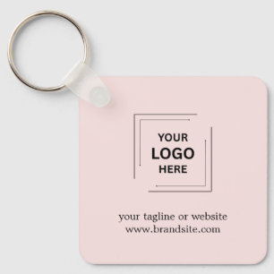 Blush Pink Logo Corporate Branding Modern Design Key Ring