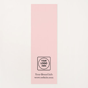 Blush Pink Logo   Custom Professional Business  Yoga Mat