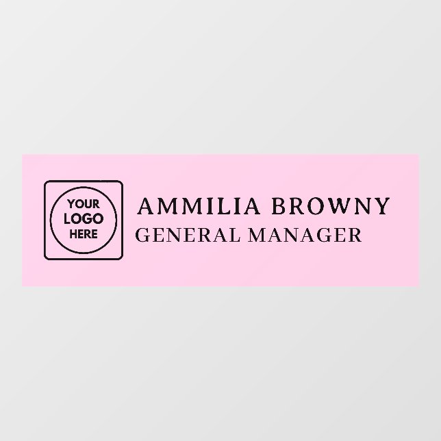 Blush Pink Logo | Feminine Custom Name Plate (Sheet)