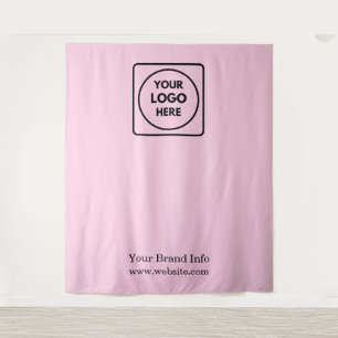 Blush Pink Logo Modern Photo Branding Tapestry