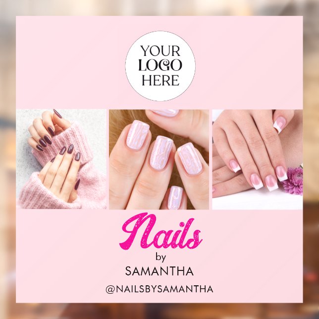 Blush Pink Logo Photo Nails (Sheet 2)
