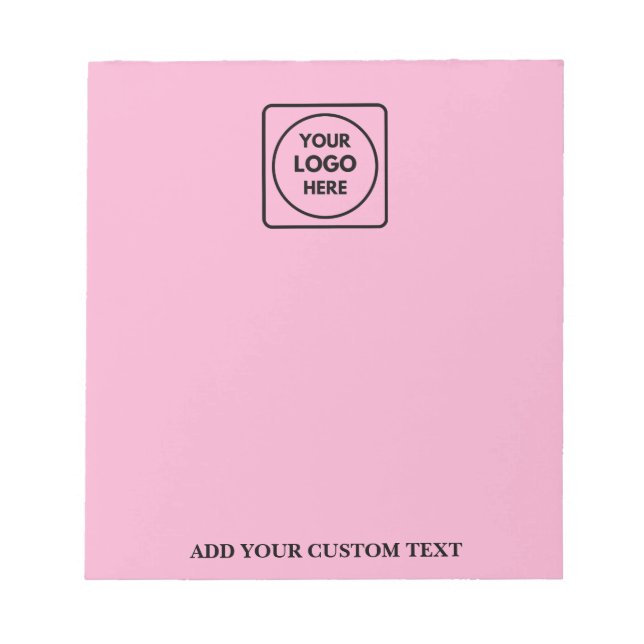 Blush Pink Logo Text Branding Business Notepad (Front)