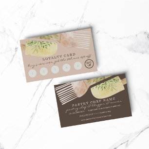 Blush Pink Loyalty Unique Pastry Bakery Cooker Business Card