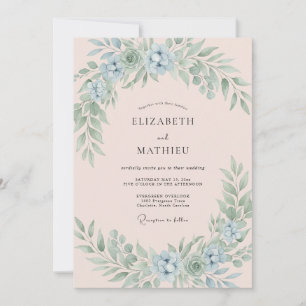Blush Pink Luminous Spring Wedding Invitation