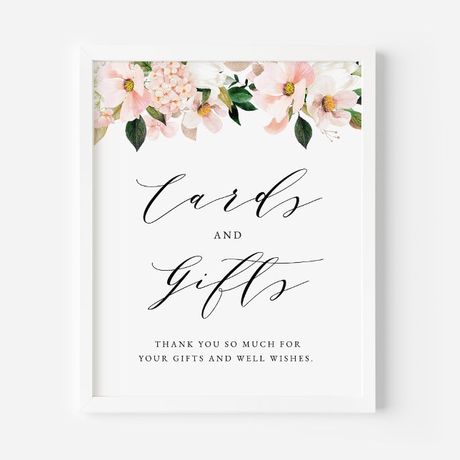 Blush Pink Magnolia and Hydrangea Cards and Gifts Poster (Creator Uploaded)