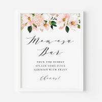 Blush Pink Magnolia and Hydrangea Momosa Bar