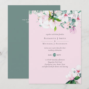 Blush Pink Magnolias Sage Eucalyptus Wedding