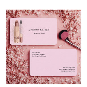 Blush Pink Make up Artist  Business Card