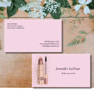 Blush Pink Make up Artist  Business Card