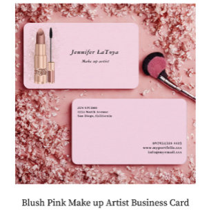 Blush Pink Make up Artist  Business Card