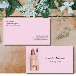 Blush Pink Make up Artist  Business Card