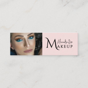 Blush Pink Makeup Artist Qr Code Social Icon Mini Business Card