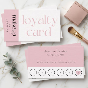 Blush Pink Makeup Client Loyalty Card 