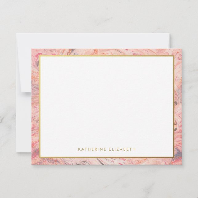 Blush Pink Marble and Gold Personalised Card (Front)