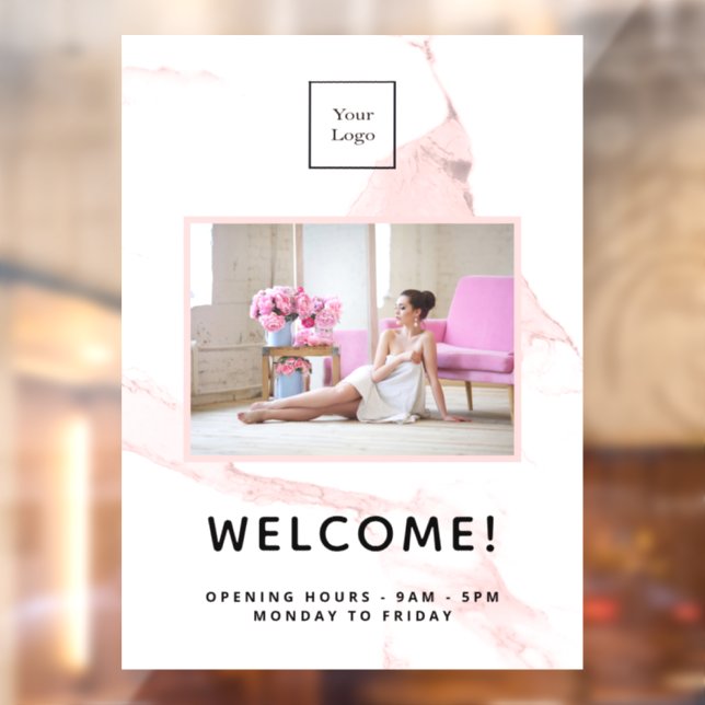 Blush pink marble business logo photo welcome (Sheet 2)