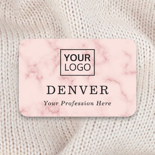 Blush pink marble custom logo first name and title tag (Creator Uploaded)