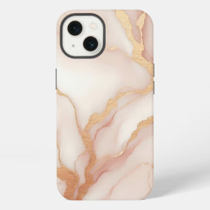 Blush Pink Marble iPhone 13 Case with Gold Veins