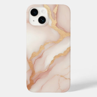 Blush Pink Marble iPhone 14 Case with Gold Veins