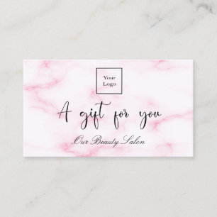 Blush pink marble logo qr code gift certificate