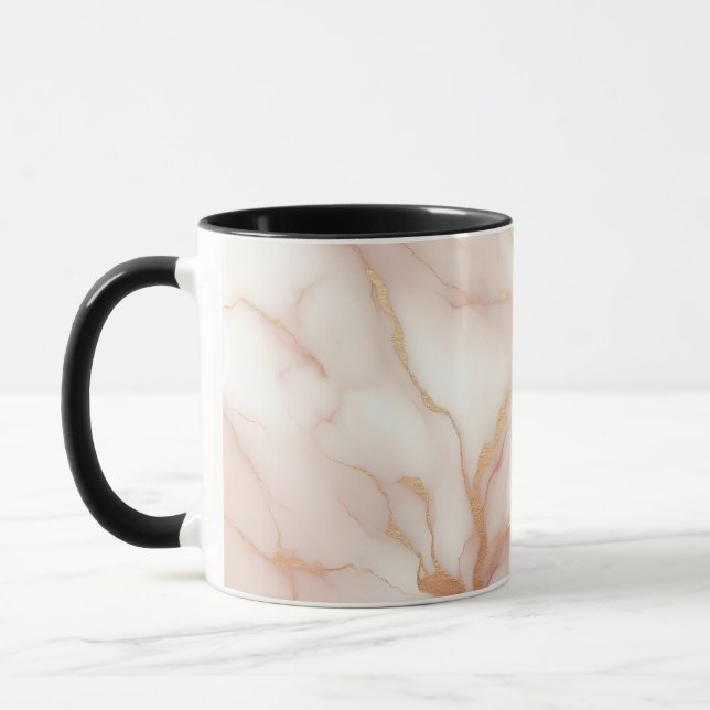 Blush Pink Marble Mug with Gold Veins (Left)