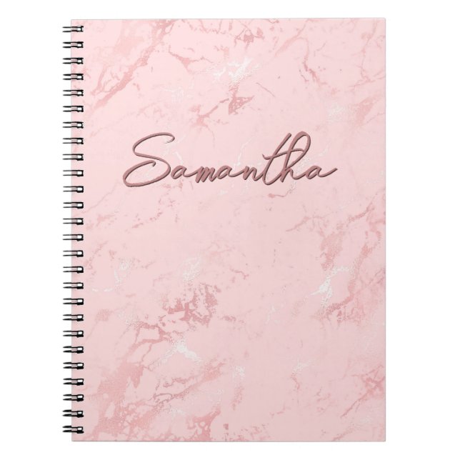 Blush Pink Marble Signature Notebook (Front)