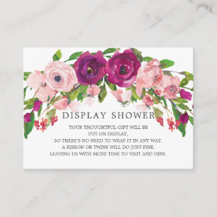 Blush Pink & Marsala Floral Display Shower Enclosure Card