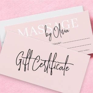 Blush Pink Massage Spa Gift Certificates