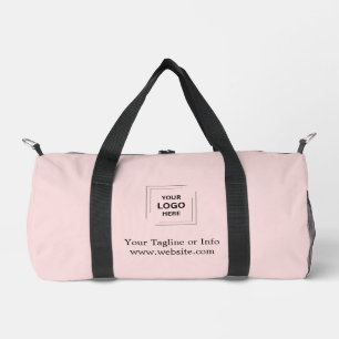 Blush Pink Minimal Business Branding Style Duffle Bag