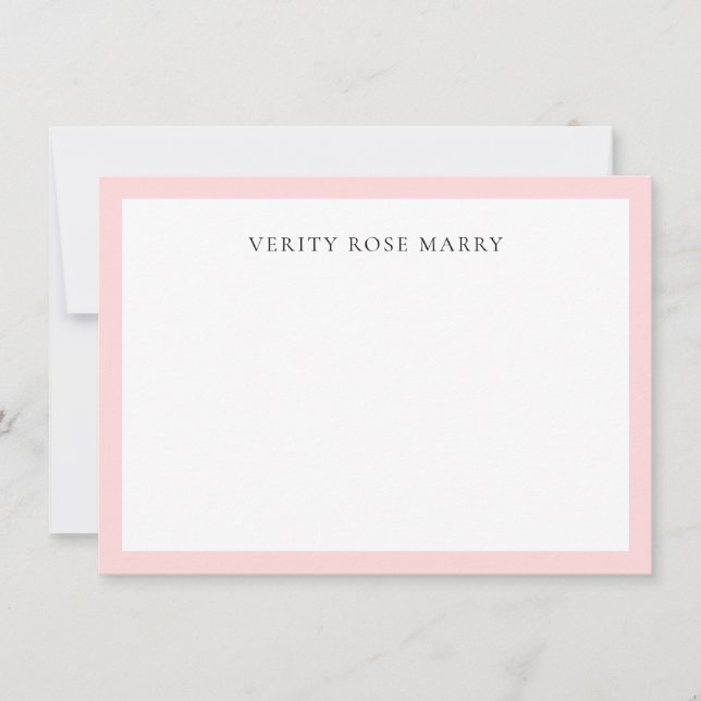 Blush Pink | Minimal Feminine Monogram Design Card (Front)