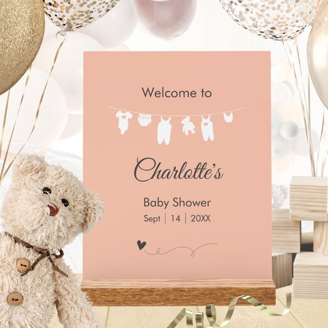 Blush Pink Minimalist Baby Girl Shower Acrylic Sign (Blush Pink Minimalist Baby Girl Shower Acrylic Sign ©Susanne Sachers - Sunny Mind 🌞)